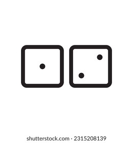 Dice vector icon. Dice cube flat sign design. Casino dices symbol pictogram. Domino icon. UX UI icon