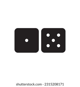 Dice vector icon. Dice cube flat sign design. Casino dices symbol pictogram. Domino icon. UX UI icon