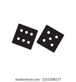 Dice vector icon. Dice cube flat sign design. Casino dices symbol pictogram. Domino icon. UX UI icon