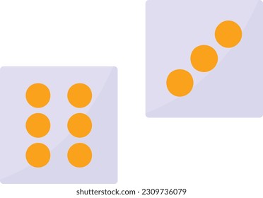 Dice Vector Icon Flat Style