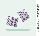 Dice Vector Icon Illustration. Dices Vector. Flat Cartoon Style Suitable for Web Landing Page, Banner, Flyer, Sticker, Wallpaper, Background
