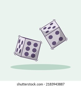 Dice Vector Icon Illustration. Dices Vector. Flat Cartoon Style Suitable For Web Landing Page, Banner, Flyer, Sticker, Wallpaper, Background