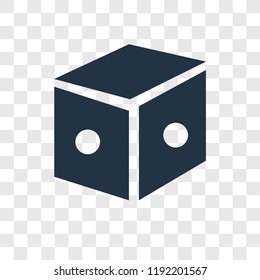 Dice vector icon isolated on transparent background, Dice transparency logo concept