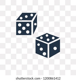 Dice vector icon isolated on transparent background, Dice transparency concept can be used web and mobile