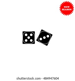 Dice vector icon isolated on white background.
