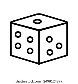 DICE VECTOR ICON LINE TEMPLATE