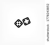 Dice vector icon , lorem ipsum Flat design