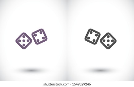 Dice vector icon , lorem ipsum Flat design