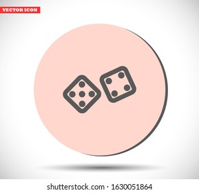 Dice vector icon , lorem ipsum Flat design