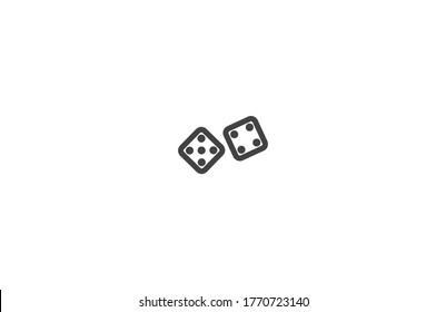 Dice vector icon , lorem ipsum Flat design