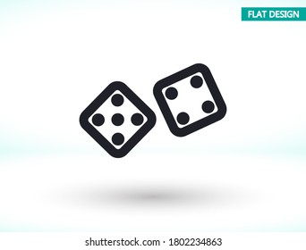 Dice vector icon , lorem ipsum Flat design
