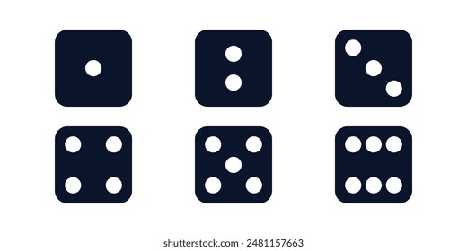 Conjunto de iconos de Vector de dados. Vector de ilustración de juego de dados. Icono de ludo DICE