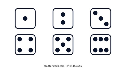 Conjunto de iconos de Vector de dados. Vector de ilustración de juego de dados. Icono de ludo DICE