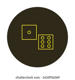 dice vector icon with simple shapes