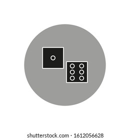 dice vector icon with simple shapes
