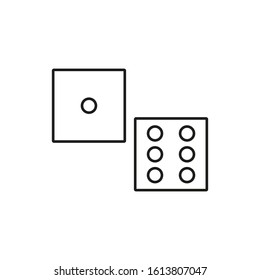 dice vector icon with simple shapes