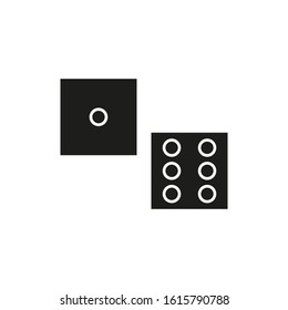 dice vector icon with simple shapes