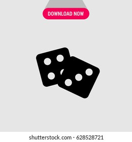 Dice Vector Icon, The symbol of cubes with the different number of spots on it. Simple, modern flat vector illustration for mobile app, website or desktop app