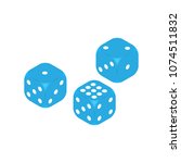 Dice vector icon. three dice casino gambling template concept. Flat isolated vector illustration, on a white background.