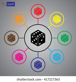 dice vector icon for web and mobile