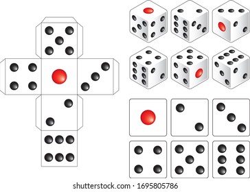 Dice vector illustration material collection
