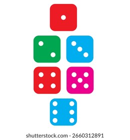 Vector de dados para los niños coloridos