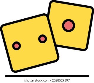 Dice Vector Line Filled Icon Design