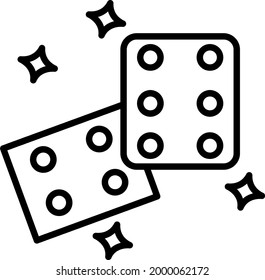 Dice Vector Line Icon Design

