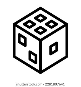 Dice Vector Line Icon Design