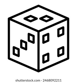 Dice Vector Line Icon Design