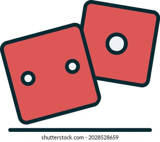 Dice Vector Line Two Color Icon Design