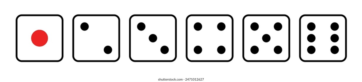dice vector from numbers one to six