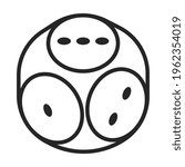 Dice vector outline icon. Vector illustration cube game on white background. Isolated outline illustration icon of dice .