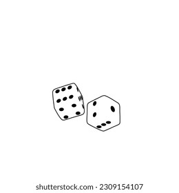 esbozo de vector de dados para diseño de juegos, diseño de iconos, ilustración