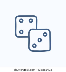 Dice vector sketch icon isolated on background. Hand drawn Dice icon. Dice sketch icon for infographic, website or app.