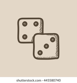 Dice vector sketch icon isolated on background. Hand drawn Dice icon. Dice sketch icon for infographic, website or app.