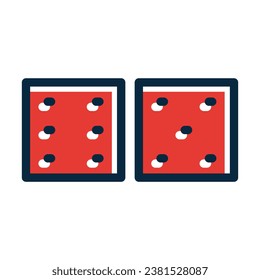 Dice Vector Thick Line Filled Dark Colors Icons For Personal And Commercial Use.
