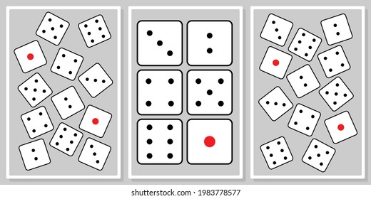 dice, wall art vector set for poster, wallpaper, print
