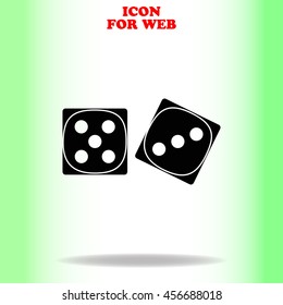Dice web icon. Black illustration on white background