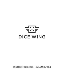 dice and wing logo design vector template	