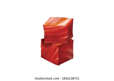 Diced Beef vector illustration isolated on white background