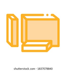 diced butter icon vector. diced butter sign. color contour symbol illustration