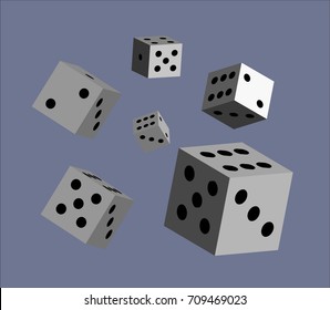 DiceDice on dark background Vector illustration for the casino