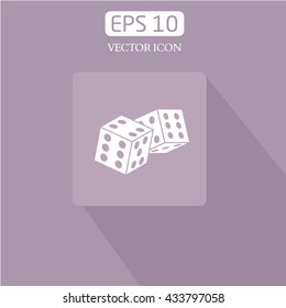dice.Icon Vector.long shadows. symbols game 