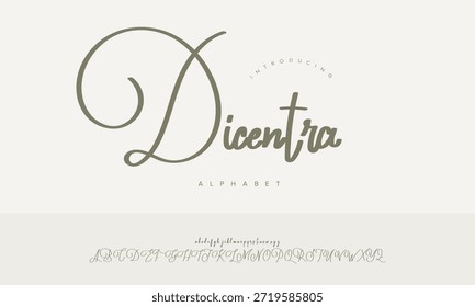 Dicentra Unique Modern Signature Script Font Alphabet Vector For Photography Logo