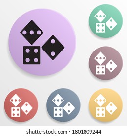 Dices badge color set icon. Simple glyph, flat vector of toys icons for ui and ux, website or mobile application