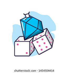 dices cubes casino game with diamond