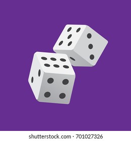 Dices flat icon. Vector illustration. Flat design.