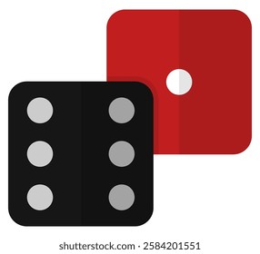 Dices flat icon vector isolated on white background.