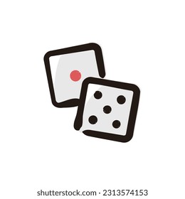 Dices - Gambling icon (Hand draw color version)